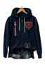 Chicago Bears Women Heart Football Graphic Zip Up Hoodie