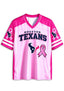 Women Houston Texans Breast Cancer Awareness Pink Ribbon Mesh Jersey