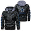 Dallas Cowboys Logo PU Leather Hooded Jacket
