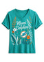 Women's Miami Dolphins Wildflower Graphic V-Neck Raglan Rolled T-Shirt