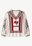 Tampa Bay Buccaneers Boho Floral Printed V-Neck Long Sleeve Shirt