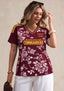 Women's Washington Commanders Floral V-Neck T Shirt