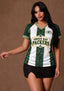 Women's Green Bay Packers Floral Baroque Striped V-Neck T-Shirt