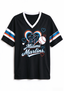 Women Miami Marlins Baseball Graphic V-Neck T-Shirt