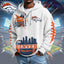 Denver Broncos | Premium NFL Waffle Zipper Long Sleeve Hooded Sweatshirt HI