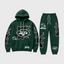 New York Jets Flame‑Print Hoodie Jogger Matching Tracksuit