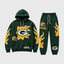 Green Bay Packers Flame‑Print Hoodie Jogger Matching Tracksuit