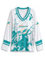 Women's Miami Dolphins Graphic V Neck Long Sleeve Shirt