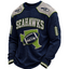 Seattle Seahawks Waffle Knit Long-Sleeve Sweatshirt