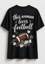 This Woman Loves Football Fall Maple Leaves NFL V-Neck T-Shirt