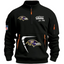 Baltimore Ravens Black Stand Collar Quarter Zip Pullover Sweatshirt
