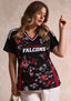 Women's Atlanta Falcons Floral V-Neck T Shirt