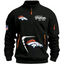 Denver Broncos Black Stand Collar Quarter Zip Pullover Sweatshirt