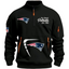 New England Patriots Black Stand Collar Quarter Zip Pullover Sweatshirt