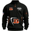 Cincinnati Bengals Black Stand Collar Quarter Zip Pullover Sweatshirt