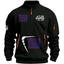 New York Giants Black Stand Collar Quarter Zip Pullover Sweatshirt