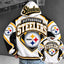 Pittsburgh Steelers Retro Varsity Color Block Back Print Pullover Hoodie