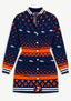 Women's Denver Broncos All Over Print Button Down Jacket Dress