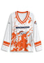 Women's Denver Broncos Graphic V Neck Long Sleeve Shirt