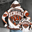 Cincinnati Bengals Retro Varsity Color Block Back Print Pullover Hoodie