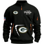 Green Bay Packers Black Stand Collar Quarter Zip Pullover Sweatshirt