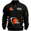 Cleveland Browns Black Stand Collar Quarter Zip Pullover Sweatshirt