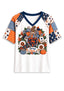 Women's Chicago Bears Patchwork Sleeve V-Neck Raglan T-Shirt