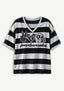 Women's Peace Love Las Vegas Raiders Football Striped V Neck T-Shirt