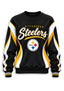 Women's Pittsburgh Steelers Crewneck Sweatshirt & Flared Pants 2 Piece Set