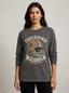 Women's Football Lover Touchdown Helmet Graphic Printed Long Sleeve T-Shirt
