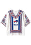 Boho Floral Buffalo Bills V-Neck Blouse