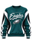 Women's Philadelphia Eagles Crewneck Sweatshirt & Flared Pants 2 Piece Set