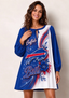 Women's Buffalo Bills Floral Long Sleeve Game Day Mini Dress