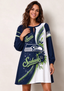 Women's Seattle Seahawks Long Sleeve Game Day Mini Dress