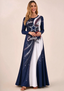 Women Dallas Cowboys Floral Print Long Sleeve Maxi Dress