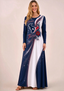 Women Houston Texans Print Long Sleeve Maxi Dress