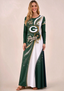 Women Green Bay Packers Print Long Sleeve Maxi Dress