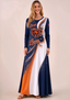 Women Chicago Bears Print Long Sleeve Maxi Dress