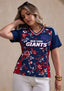Women's New York Giants Floral V-Neck T-Shirt