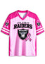Women Las Vegas Raiders Breast Cancer Awareness Pink Ribbon Mesh Jersey