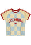 Pastel Checkerboard Colombia Y2K Baby Tee
