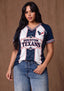Women's Houston Texans Floral Baroque Striped V-Neck T-Shirt