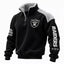 Las Vegas Raiders Black Sherpa Lined Stand Collar Quarter Zip Pullover Sweatshirt