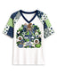 Women's Seattle Seahawks Patchwork Sleeve V-Neck Raglan T-Shirt