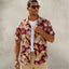Arsenal FC Burgundy Gold Tropical Palm Leaf Hawaiian Shirt For Fan