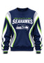 Women's Seattle Seahawks Crewneck Sweatshirt & Flared Pants 2 Piece Set