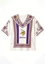 Boho Purple Floral Minnesota Vikings V-Neck Blouse