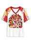 Women's Kansas City Chiefs Patchwork Sleeve V-Neck Raglan T-Shirt