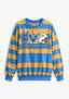 Women's Peace Love Los Angeles Chargers Striped Crewneck Sweatshirt