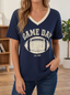 Women's Football Game Day 1928 Graphic Printed Waffle Top